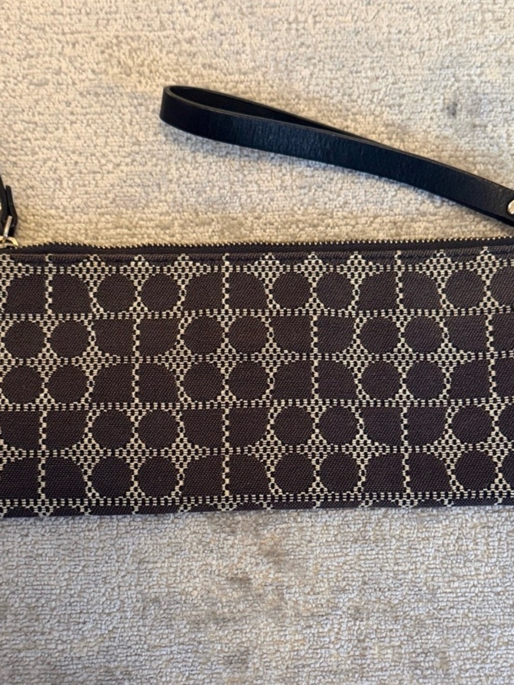 Vintage Kate Spade Y2K Brown Signature Logo Wristlet Clutch